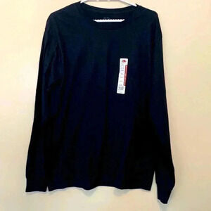 NWT Fruit of the Loom, 100% cotton, long sleeved black T-shirt